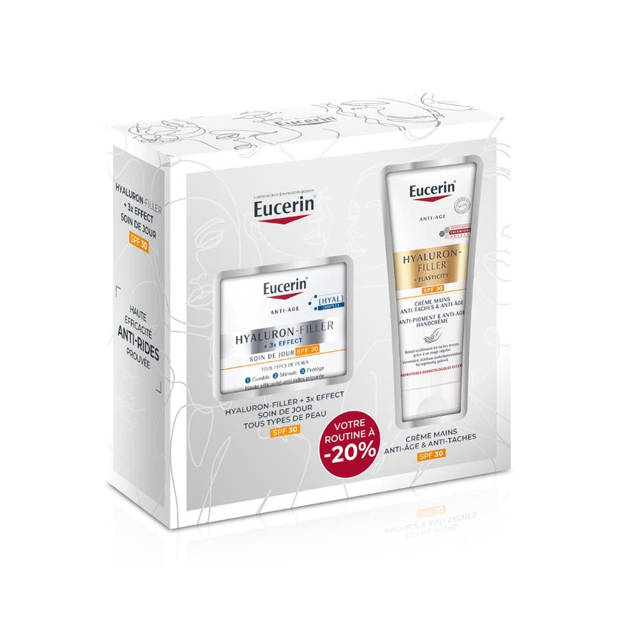 Eucerin Giftboxes Eucerin Hyaluron-Filler + 3X Effect Day Care SPF30 + Anti-Ageing Hands Cream SPF30 125ml (4.23 fl oz)