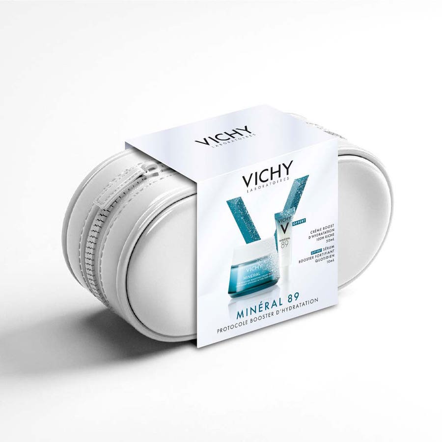 Vichy Mineral 89 Hydration Booster Kit Rich Cream 50ml (1.69 fl oz) + Mini Booster 15ml