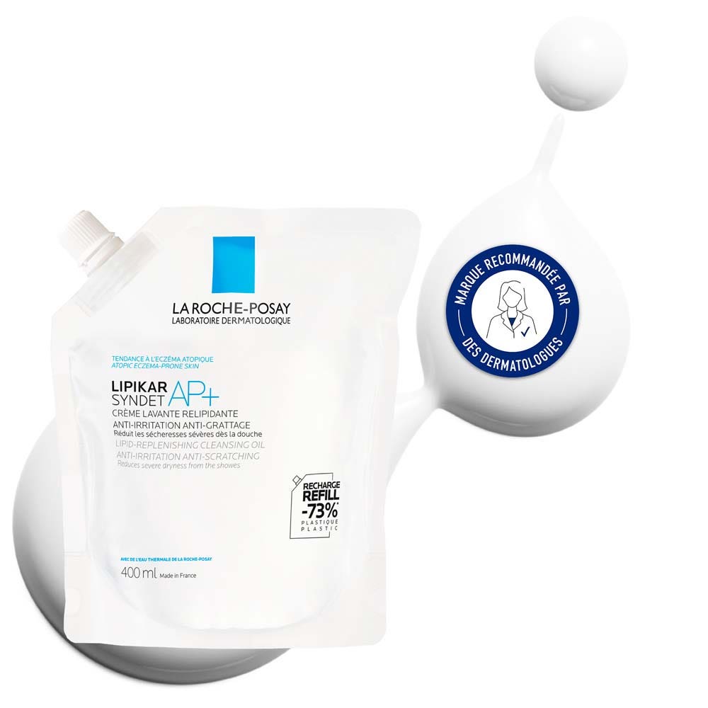 La Roche-Posay Lipikar Relipid+ Cleansing Cream and Refill Dry Skin or Skin with a Tendency to Atopic Eczema 2x400ml (13.53fl oz)