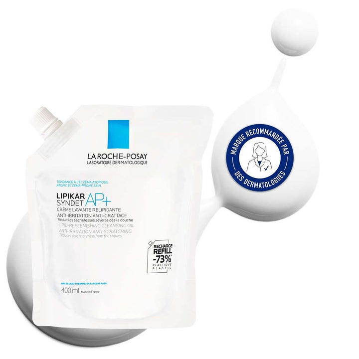 La Roche-Posay Lipikar Relipid+ Cleansing Cream and Refill Dry Skin or Skin with a Tendency to Atopic Eczema 2x400ml (13.53fl oz)