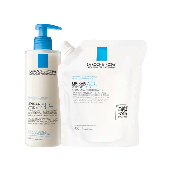 La Roche-Posay Lipikar Relipid+ Cleansing Cream and Refill Dry Skin or Skin with a Tendency to Atopic Eczema 2x400ml (13.53fl oz)