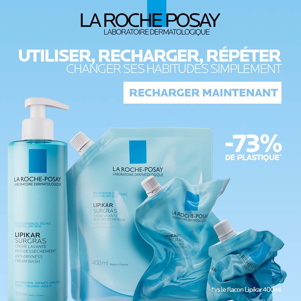 La Roche-Posay Lipikar Anti-Drying Cleansing Cream Dry to Very Dry Skin 2x400ml (13.53fl oz)