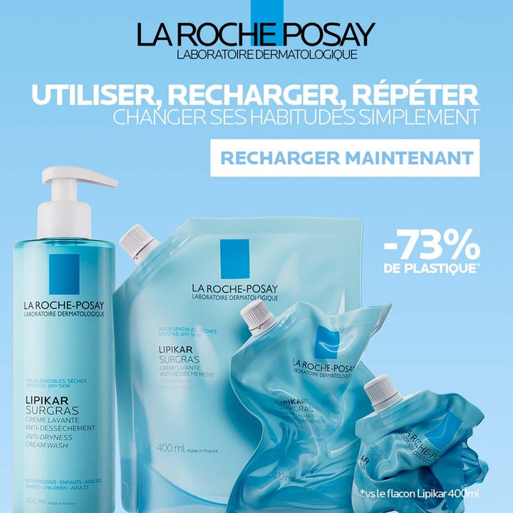 La Roche-Posay Lipikar Anti-Drying Cleansing Cream Dry to Very Dry Skin 2x400ml (13.53fl oz)