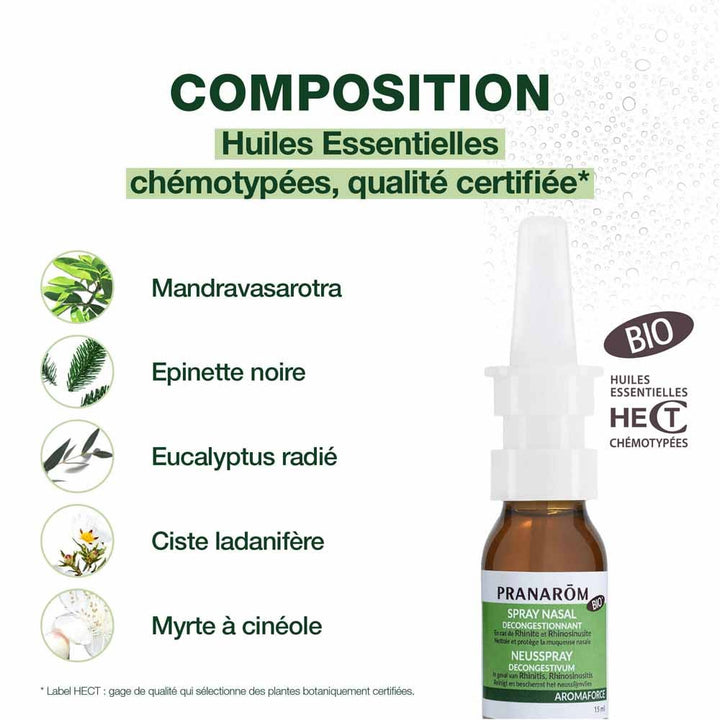 Pranarôm Aromaforce Organic Nasal Spray 15ml (0.51fl oz)