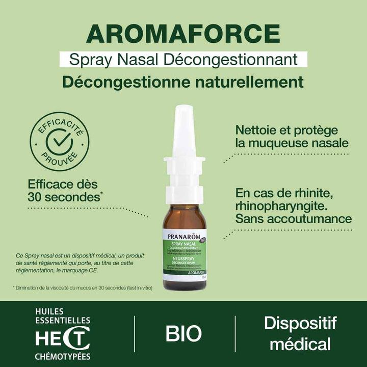 Pranarôm Aromaforce Organic Nasal Spray 15ml (0.51fl oz)