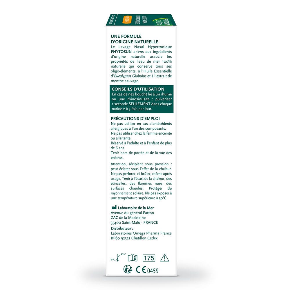 Phytosun Aroms Hypertonic nasal wash spray for nose and throat 100ml (3.38fl oz)