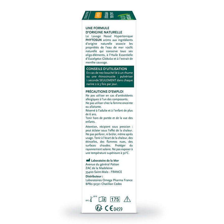 Phytosun Aroms Hypertonic nasal wash spray for nose and throat 100ml (3.38fl oz)