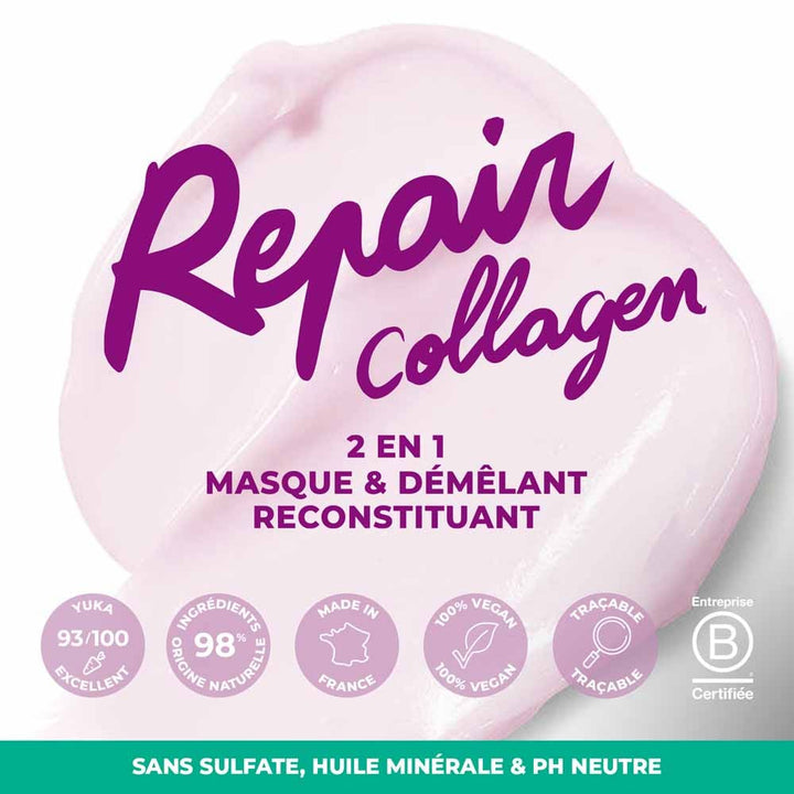 Energie Fruit 2-in-1 reconstructing mask and detangler vegan collagen & vitamin B 200 ml (6.76fl oz)