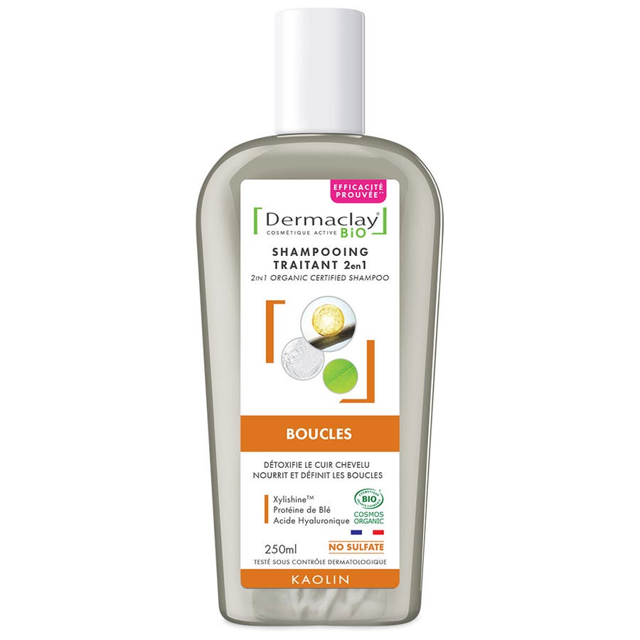 Dermaclay Organic 2in1 Treatment Shampoo Curls 250ml (8.45 fl oz)
