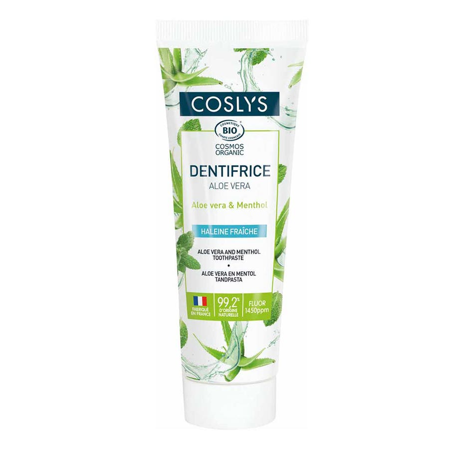 Coslys Oral Hygiene Aloe Vera Fluor Bio Toothpaste Fresh Breath 100g (3.53 oz)