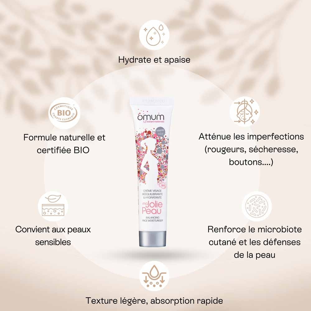 Omum Ma Jolie Peau Moisturising And Rebalancing Organic Face Cream 40ml (1.35fl oz)