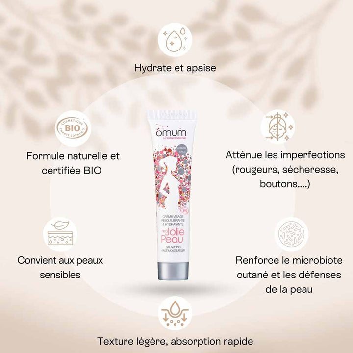 Omum Ma Jolie Peau Moisturising And Rebalancing Organic Face Cream 40ml (1.35fl oz)