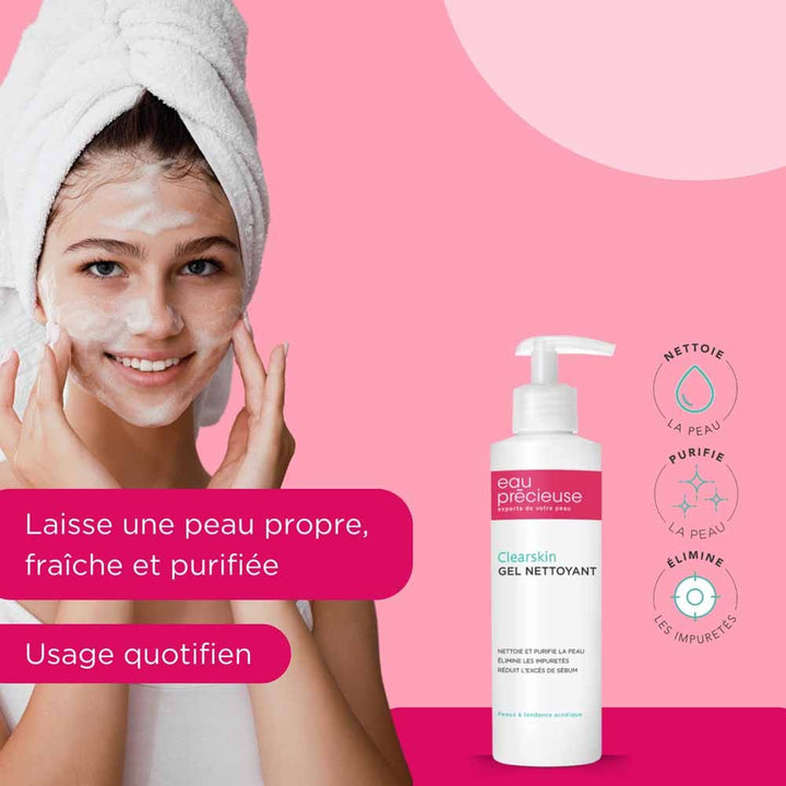 Eau Précieuse Clearskin Purificing Purificing Cleaning Gel pour la peau sujette à l'acné 200 ml (6,76 fl oz)