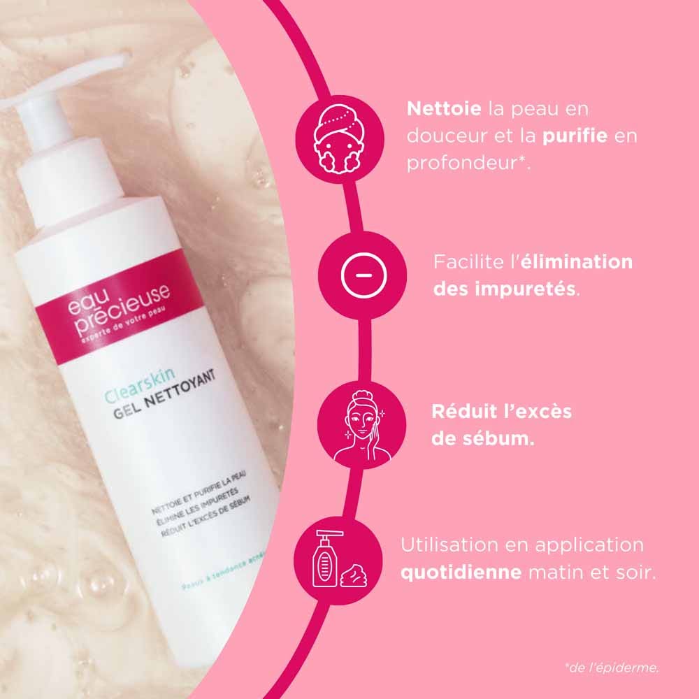 Eau Précieuse Clearskin Purificing Purificing Cleaning Gel pour la peau sujette à l'acné 200 ml (6,76 fl oz)