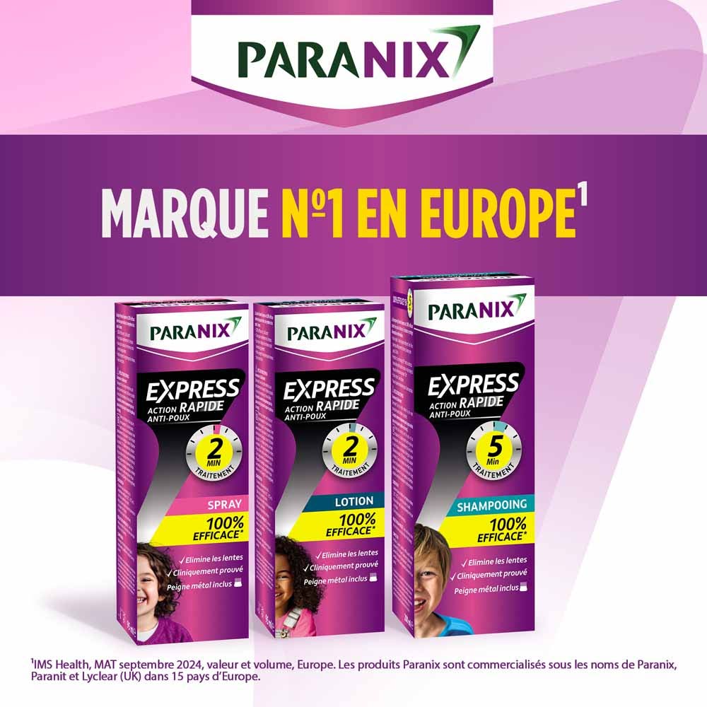 Paranix Express Lice and Nit Lotion 100 ml + comb included (3.38fl oz)