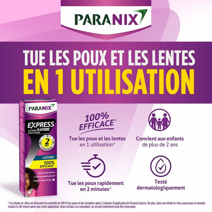 Paranix Express Lice and Nit Lotion 100 ml + comb included (3.38fl oz)