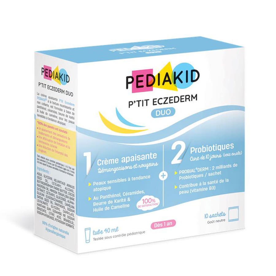 Pediakid P'Tit Eczederm Duo Probiotics + Soothing Cream 10 sachets + 40ml (1.35 fl oz) tube