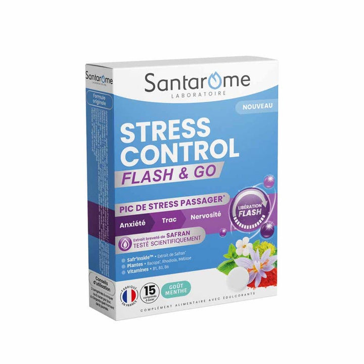 Santarome Stress Control Flash &amp; Go Stress and nervousness 15 chewable tablets