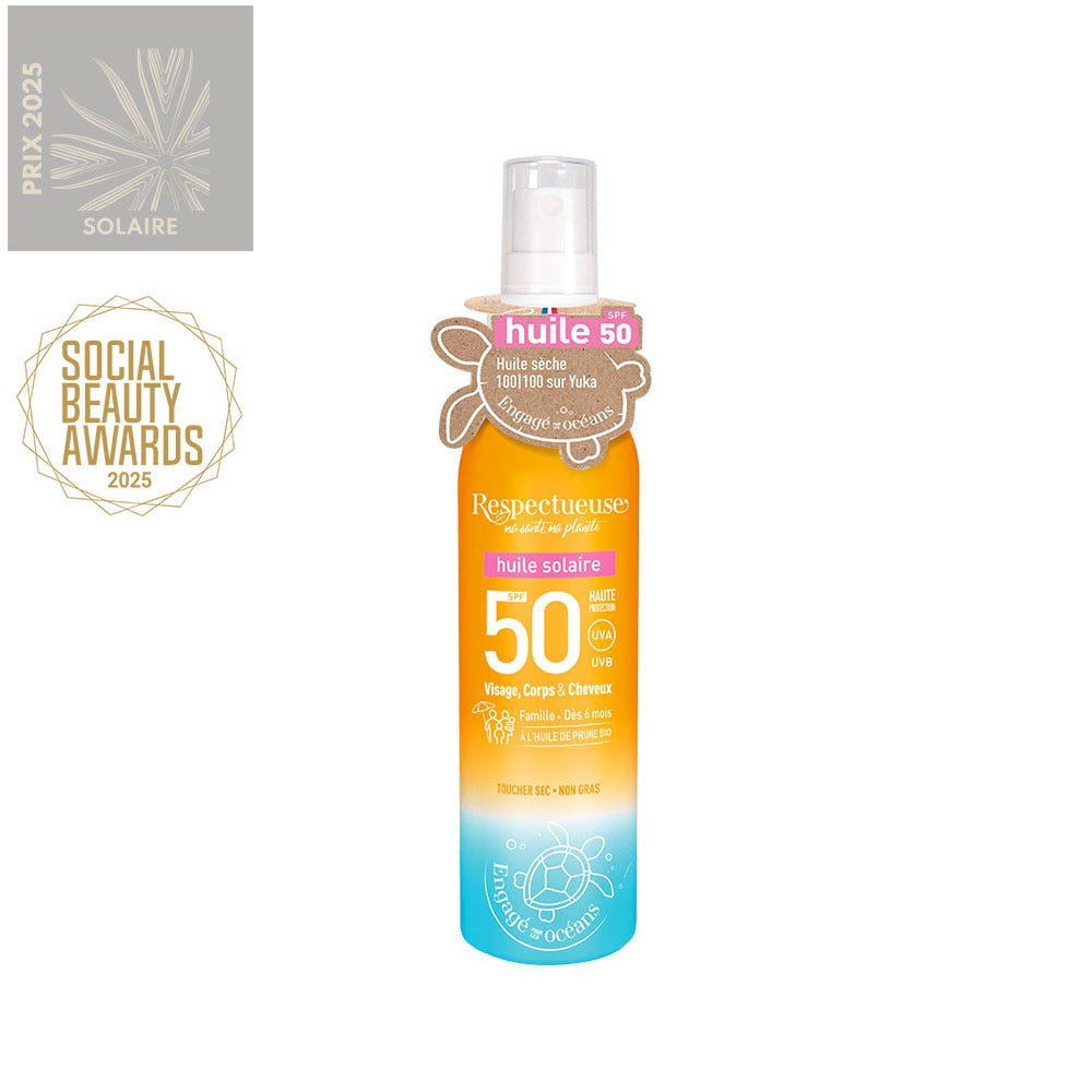 Respectueuse Sun protection oil SPF50 100 ml (3.38fl oz)