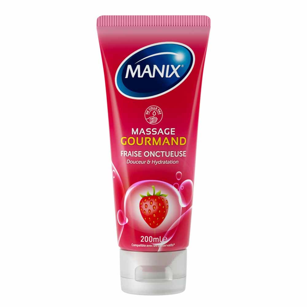 Manix Massage Gel Strawberry Flavour Gourmand 200ml (6.76fl oz)