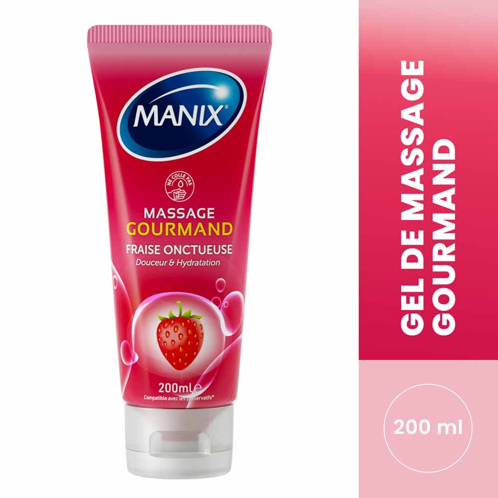 Manix Massage Gel Strawberry Flavour Gourmand 200ml (6.76fl oz)