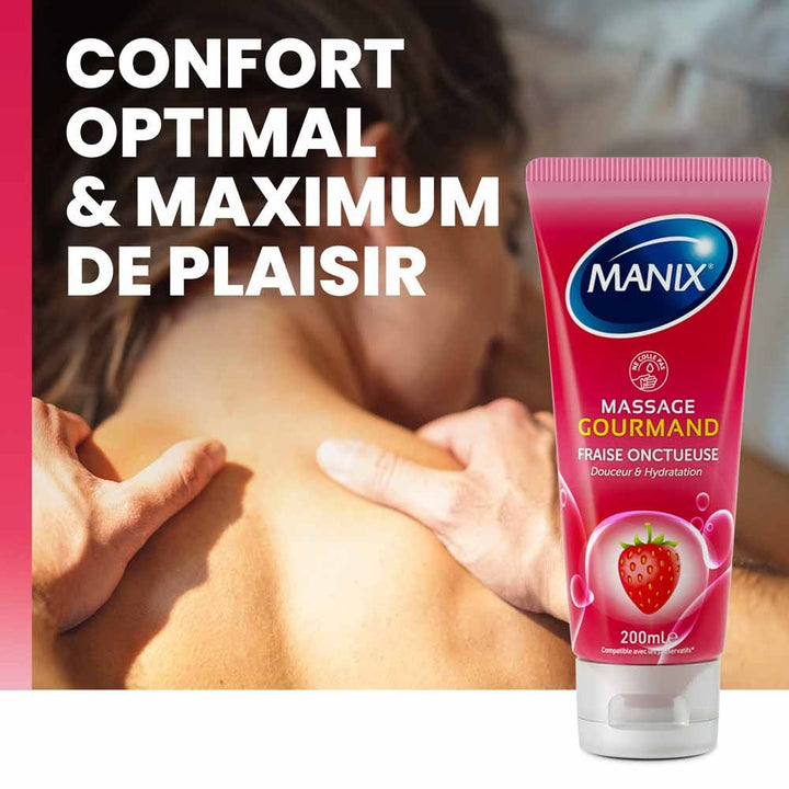 Manix Massage Gel Strawberry Flavour Gourmand 200ml (6.76fl oz)