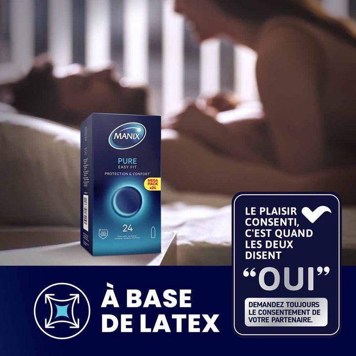 Manix Pure Easy Fit Security And Comfort Easy Fit Condoms x24