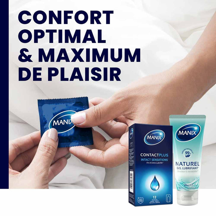 Manix Contact Plus Thin and extra lubricated condoms x12