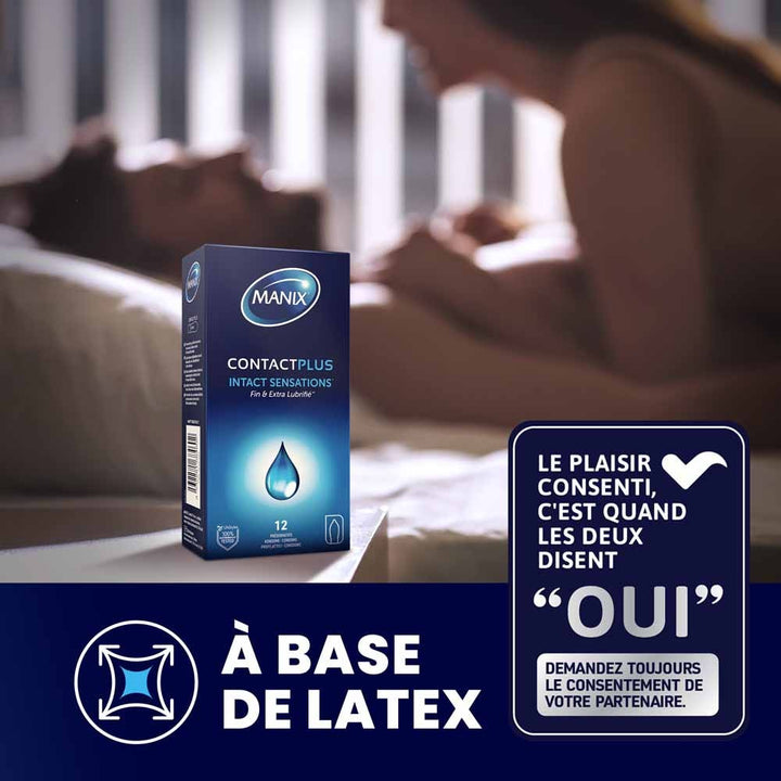 Manix Contact Plus Thin and extra lubricated condoms x12