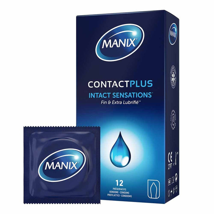 Manix Contact Plus Thin and extra lubricated condoms x12
