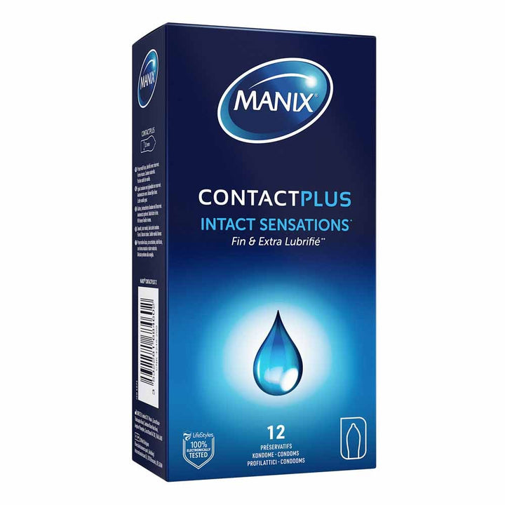 Manix Contact Plus Thin and extra lubricated condoms x12