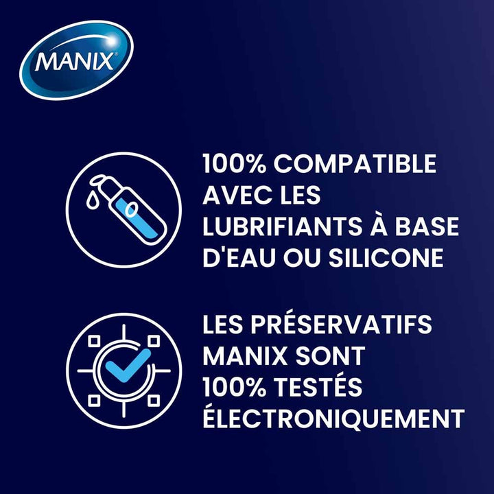 Manix Contact Plus Thin and extra lubricated condoms x12