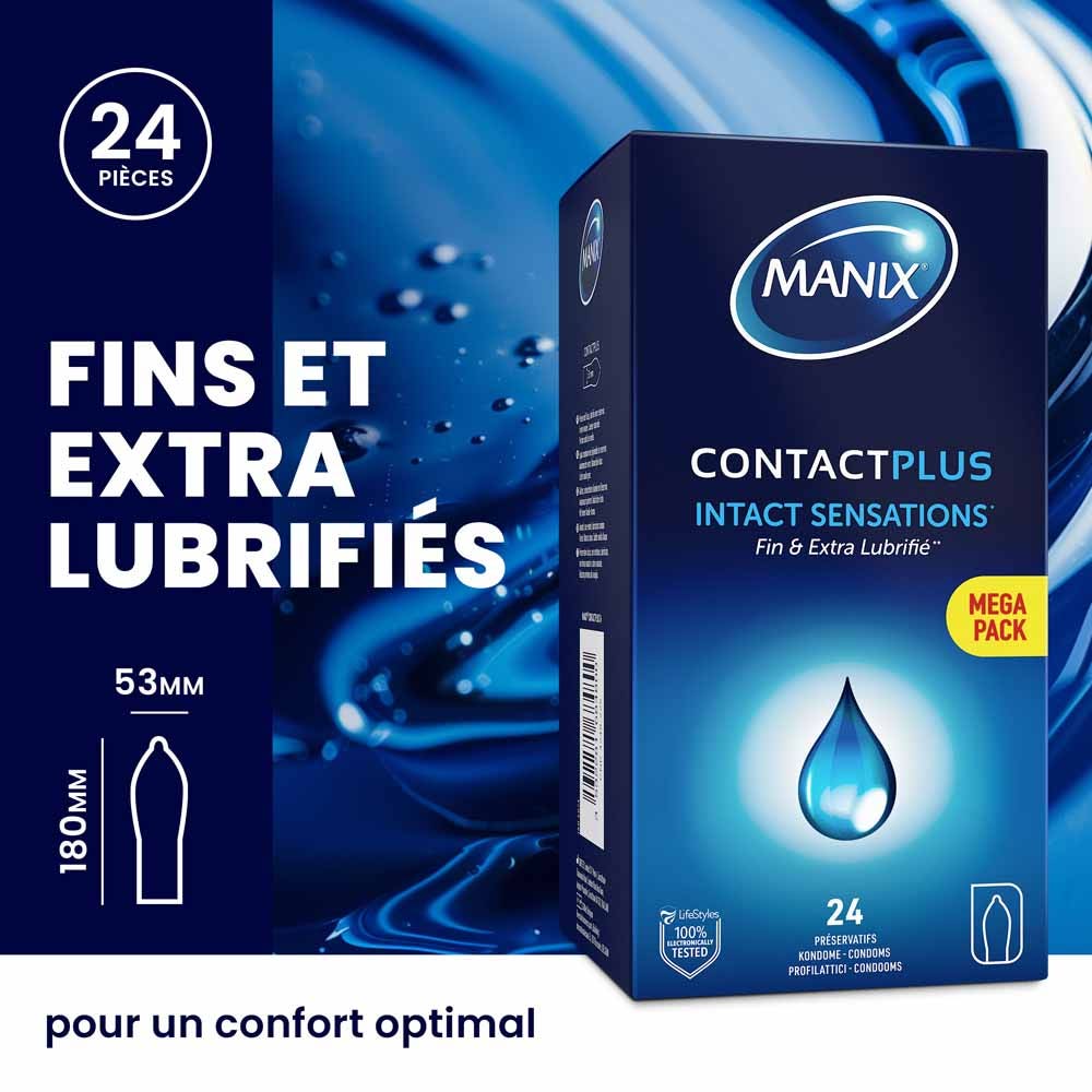 Manix Contact Plus Finesse and Extra Lubrication condoms x24