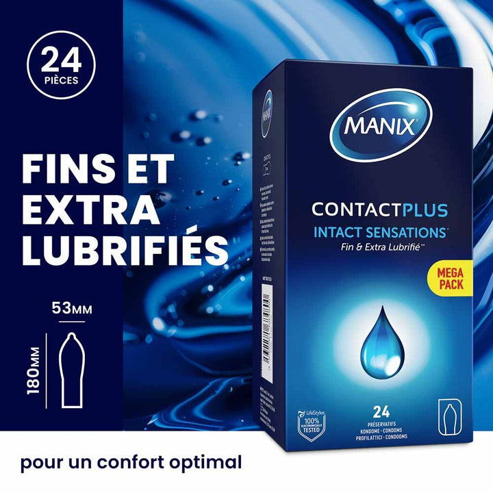 Manix Contact Plus Finesse and Extra Lubrication condoms x24