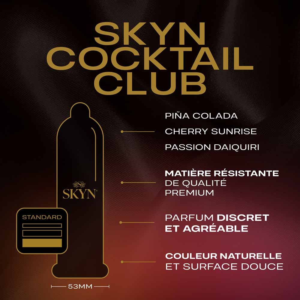Skyn Cocktail Club Skyn Sensation Cocktail Club Condoms X9 Parfums Inspirés des Plus Grands Cocktails x9