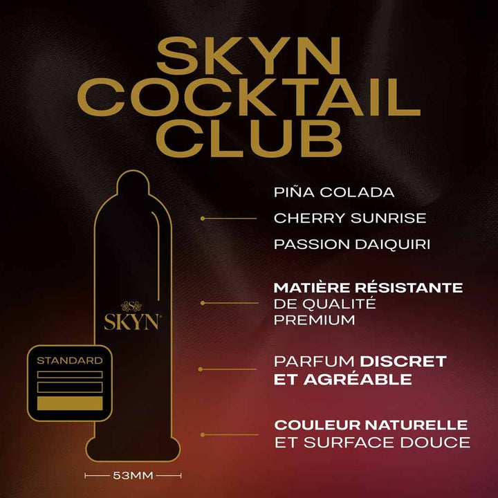 Skyn Cocktail Club Skyn Sensation Cocktail Club Condoms X9 Parfums Inspirés des Plus Grands Cocktails x9