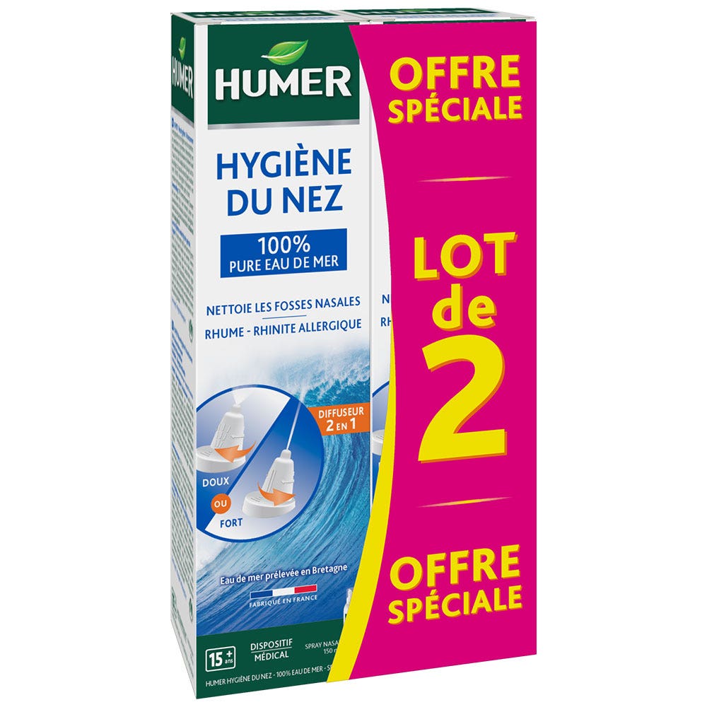Humer Isotonic Seawater Adults 2x150ml (5.07fl oz)