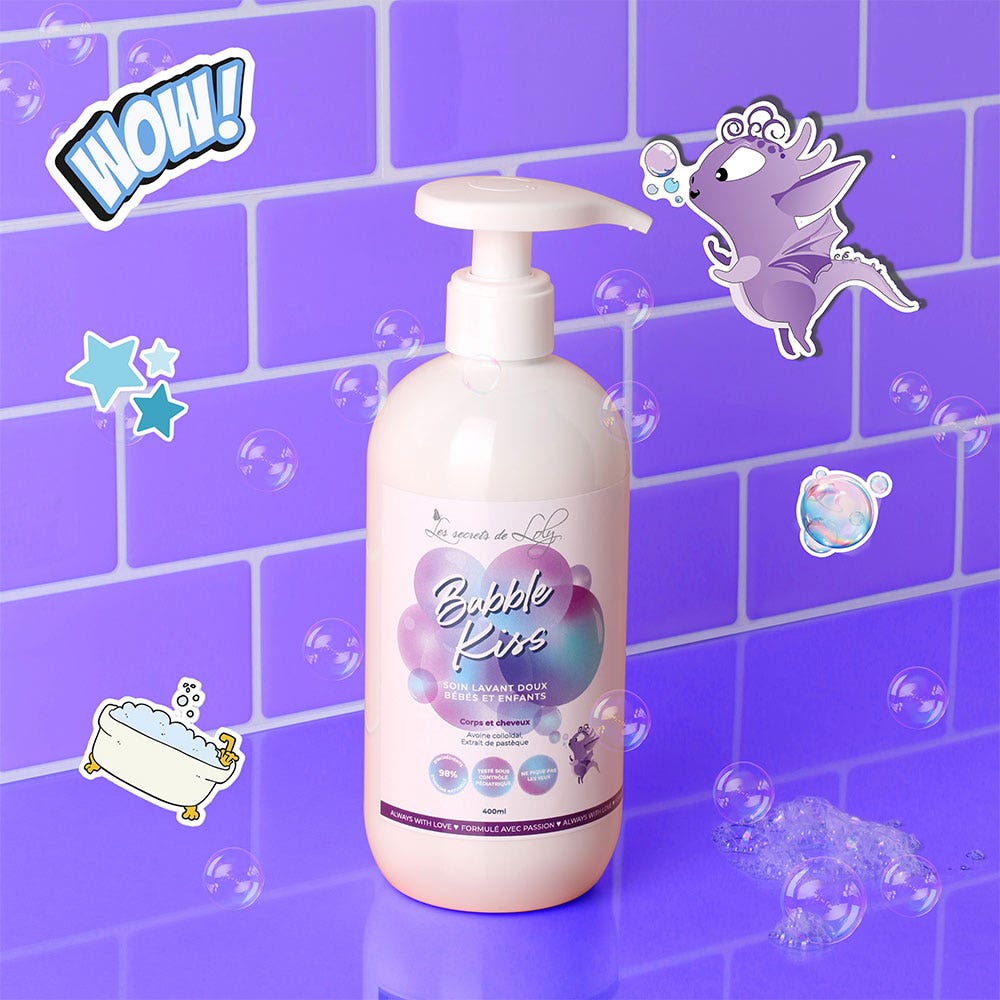Les Secrets de Loly Bubble Kiss gentle cleansing wash babies and children 400 ml (13.53fl oz)