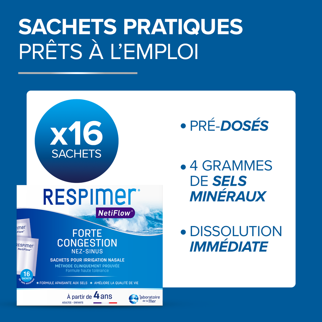 Respimer Netiflow nasal irrigation sachets x30