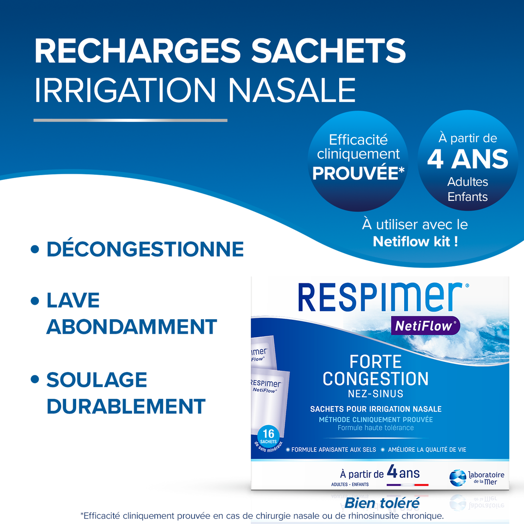 Respimer Netiflow nasal irrigation sachets x30