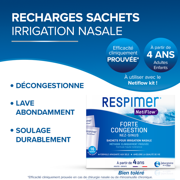 Respimer Netiflow nasal irrigation sachets x30