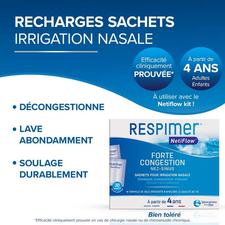 Respimer Netiflow nasal irrigation sachets x16