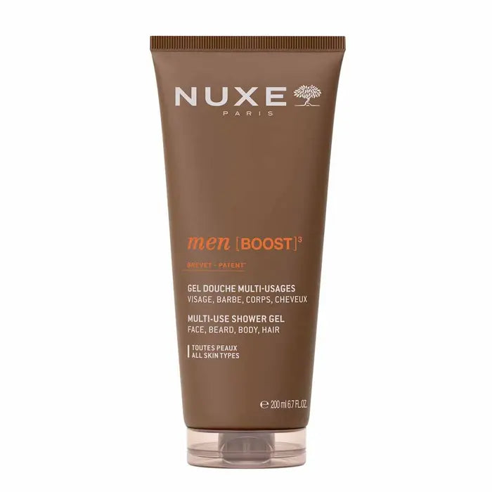 Nuxe Men [BOOST]³ Multi-Use Shower Gel for All Skin Types, Even Sensitive Skin, Face, Body, and Hair 200ml (6.76fl oz)