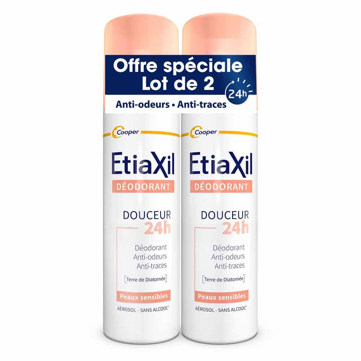 Etiaxil Deodorants 24h Gentle Deodorant Spray sensitive skin 2 x 150 ml (5.07fl oz)