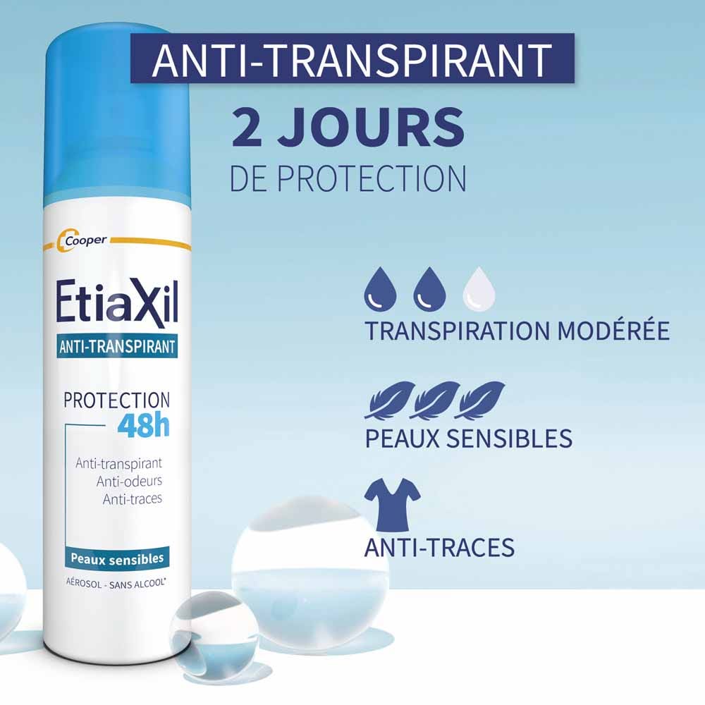 Etiaxil Antiperspirant Deodorant Aerosol 48h Protection sensitive skin 150 ml (5.07fl oz)