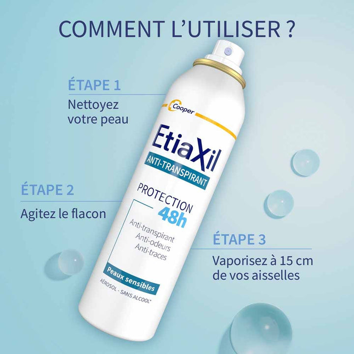 Etiaxil Antiperspirant Deodorant Aerosol 48h Protection sensitive skin 150 ml (5.07fl oz)
