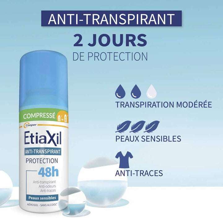 Etiaxil Antiperspirant 48h Protection Compressed Aerosol sensitive skin 100 ml (3.38fl oz)