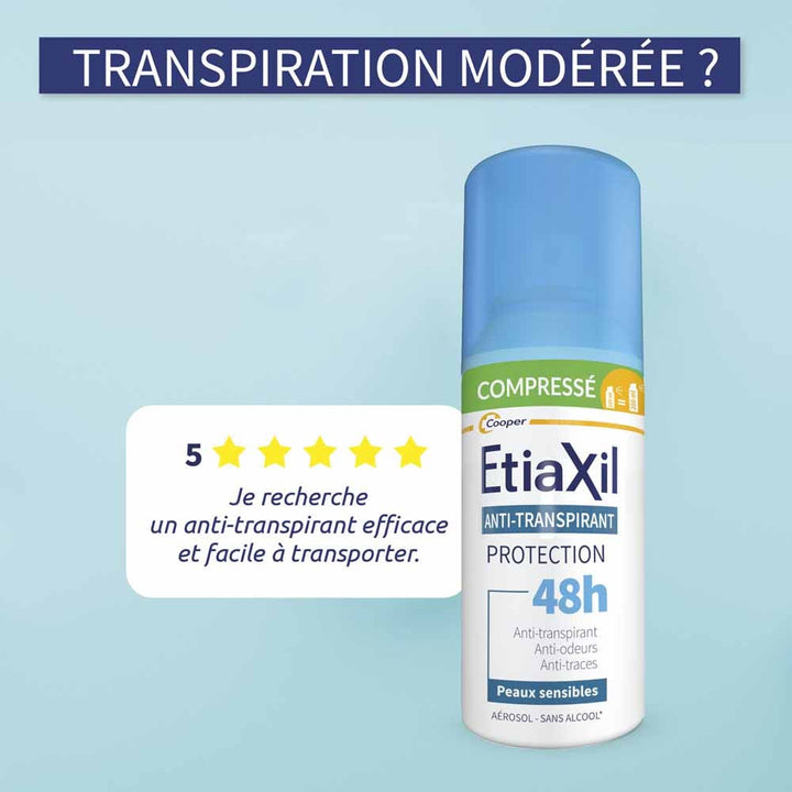 Etiaxil Antiperspirant 48h compressed aerosol protection sensitive skin 2 x 100ml (3.38fl oz)