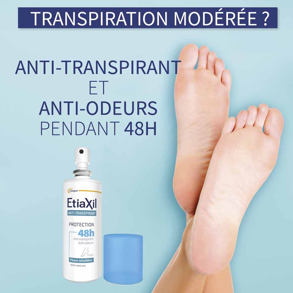 Etiaxil Antiperspirant Deodorant 48h Foot Protection sensitive skin 100 ml (3.38fl oz)