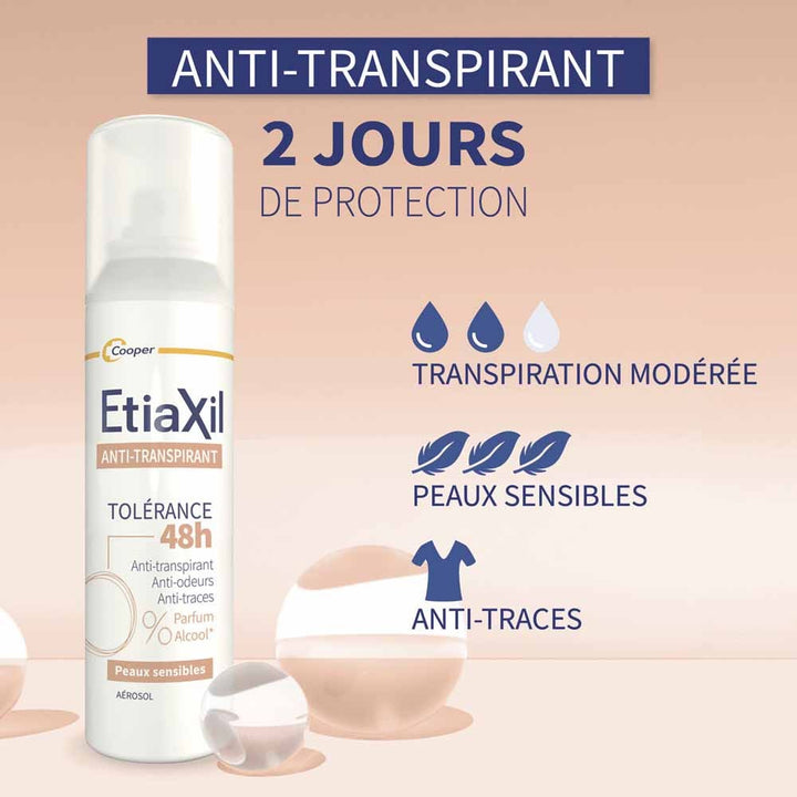 Etiaxil Antiperspirant 48h Tolerance Aerosol sensitive skin 150 ml (5.07fl oz)